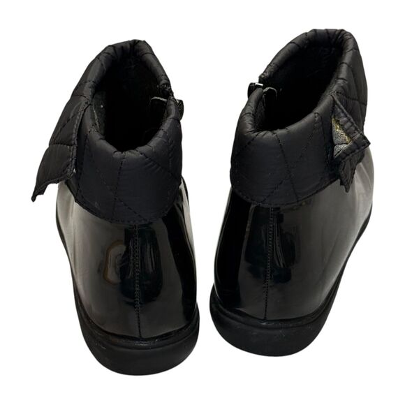 Appleseed's Womens 8M Bootie Shoes Black Patent Leather Quilted Side Zip Boots - Picture 3 of 7